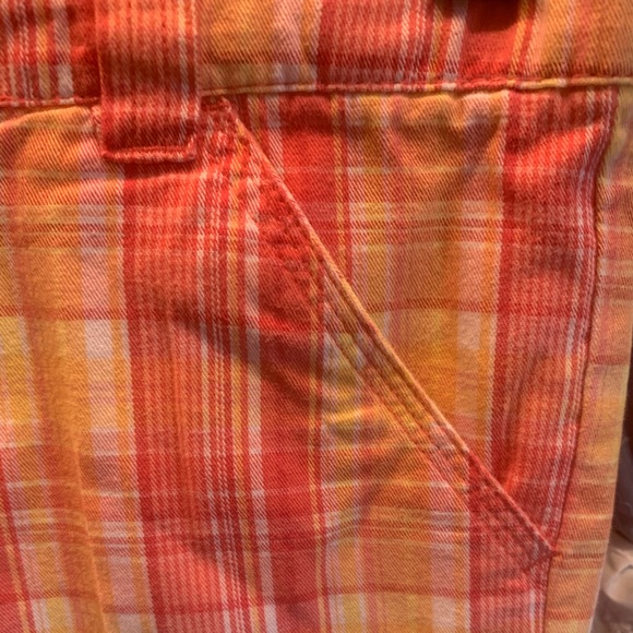 Cherokee Plaid Bermuda Shorts Adjustable Waist Snap Closure - Picture 2 of 7